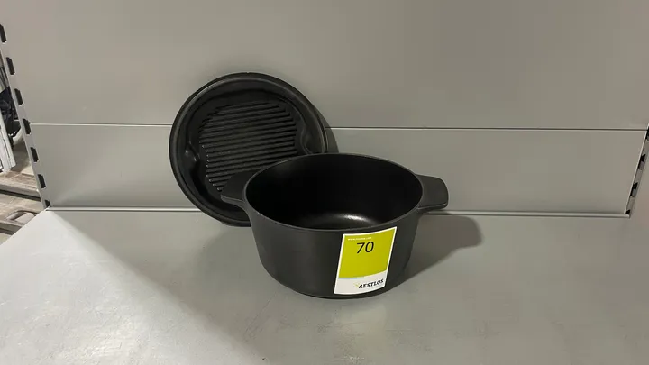 Gusseisen-Topf mit Grilldeckel